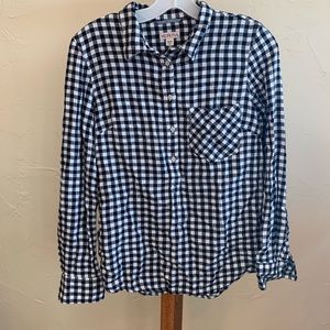 Black White Buffalo Plaid Top M